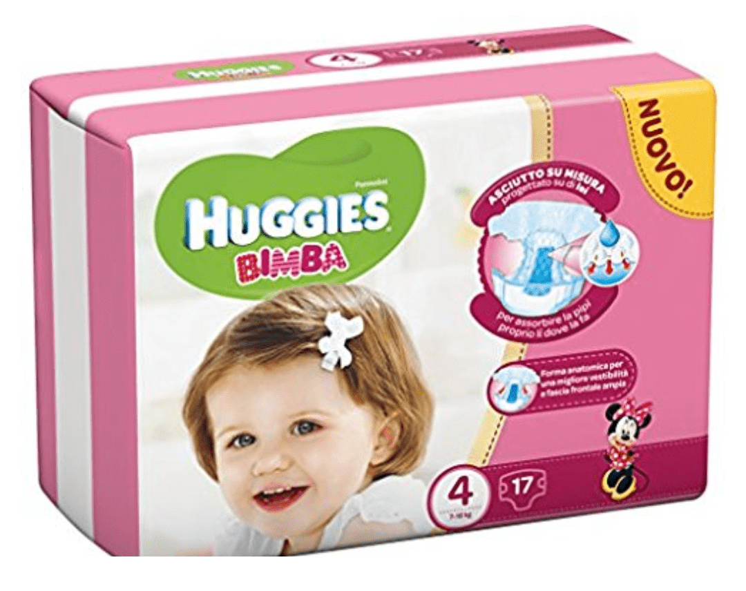 Pañales Hugies rosas