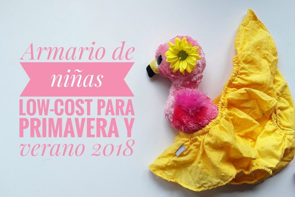 Armario de niñas low-cost. Flamingo y cubrepañal amarillo