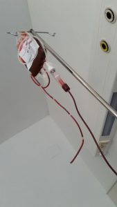 Mi última bolsa de sangre.