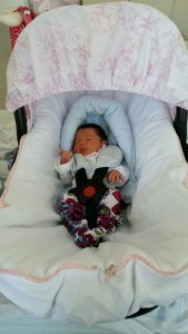 Lista para irse a casa.