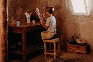 En pleno proceso de trabajo.