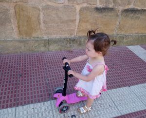 Victoria practicando. 