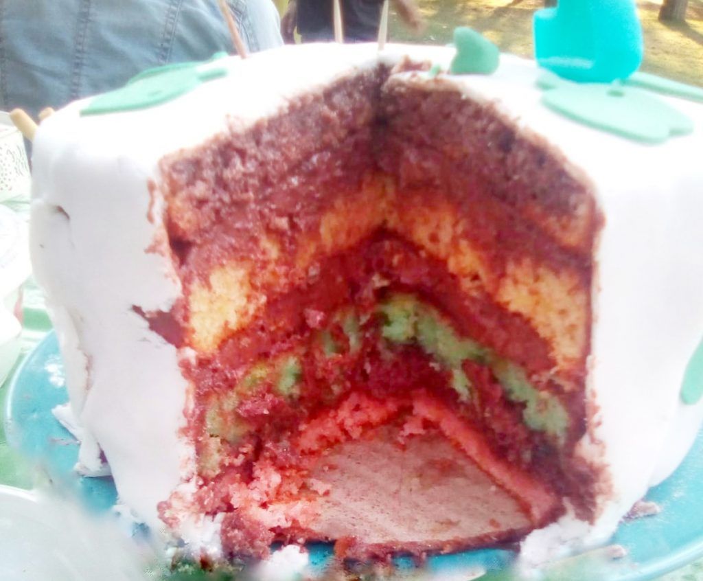 Tarta por dentro. 