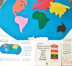 Mapamundi de fieltro. 