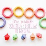 Aros y bellotas de madera. título.