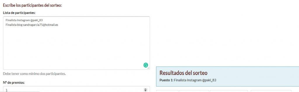 Ganadora. Enhorabuena.