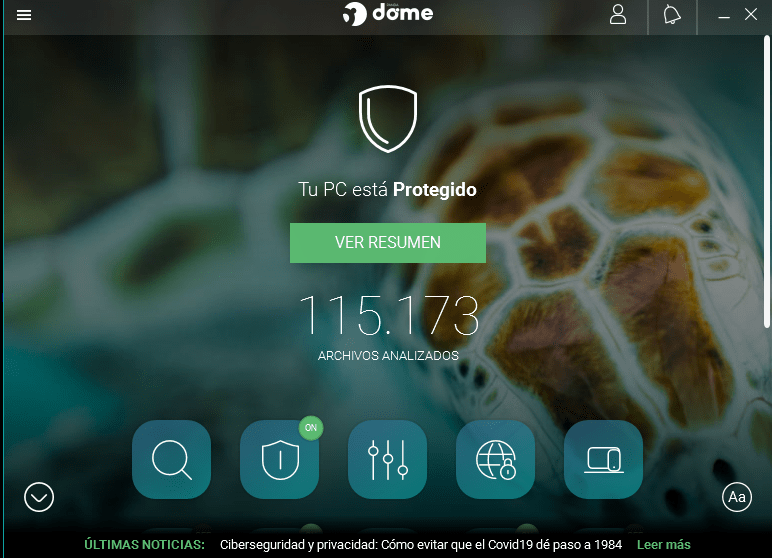 Panda dome premium en mi ordenador.