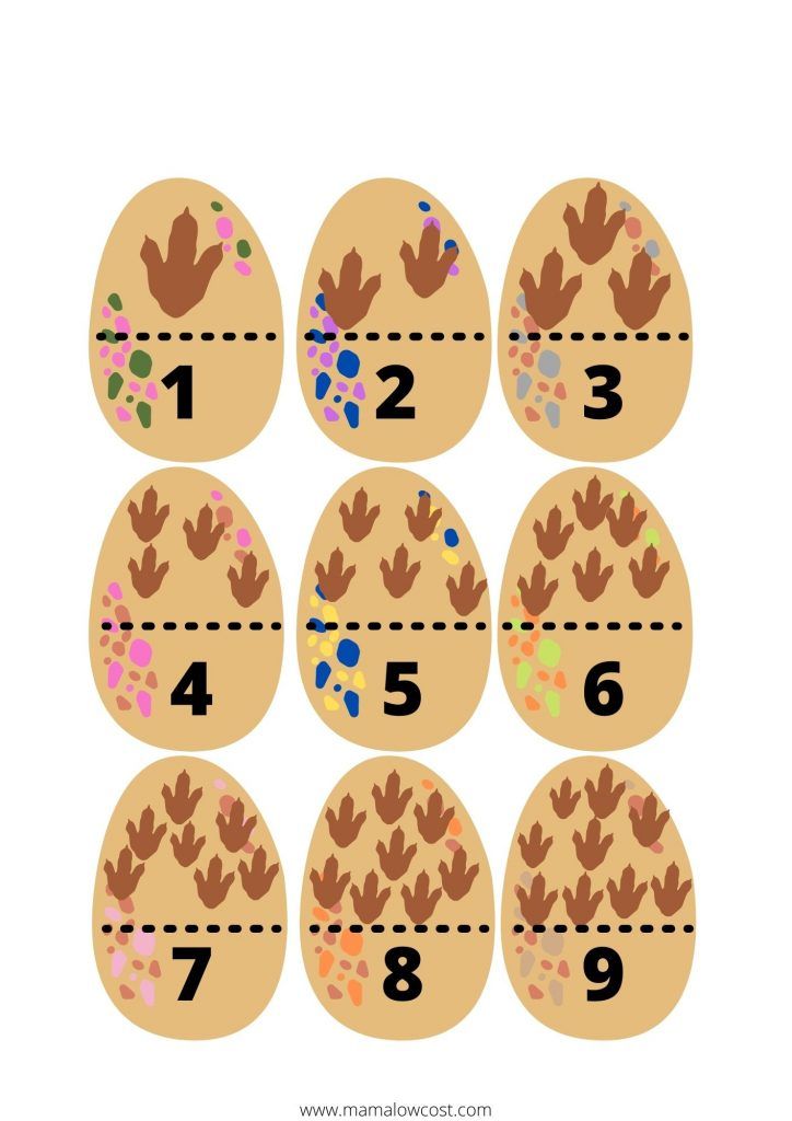 Huevos dinosaurio para contar