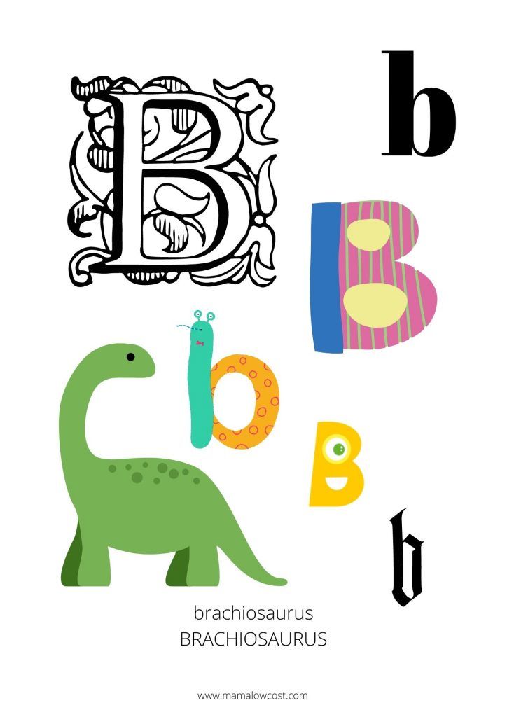 Letras de dinosaurios y material imprimible