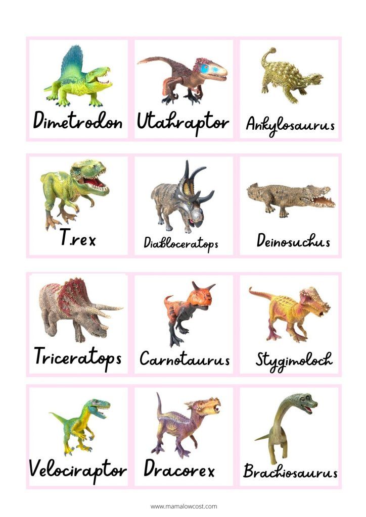 Juego de memoria de dinosaurios