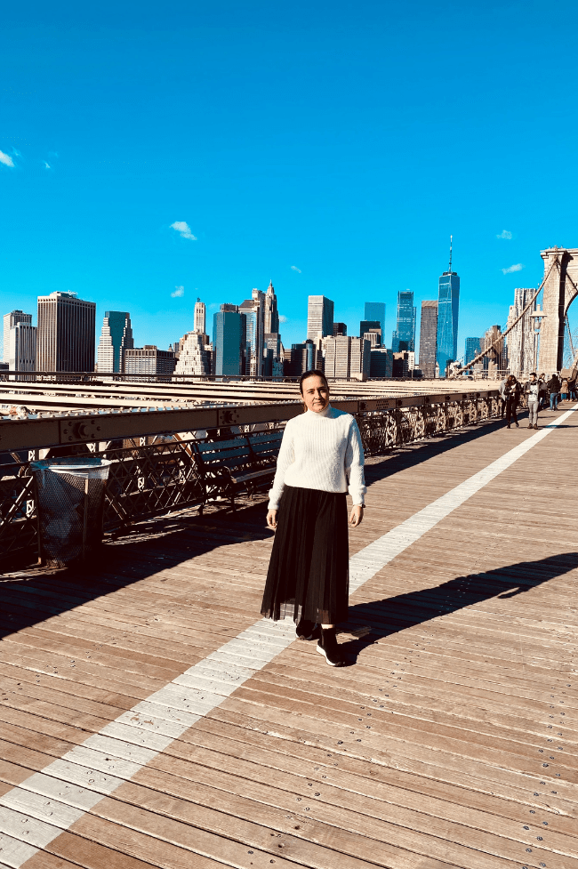 Vistas desde el puente de Brooklyn del skyline