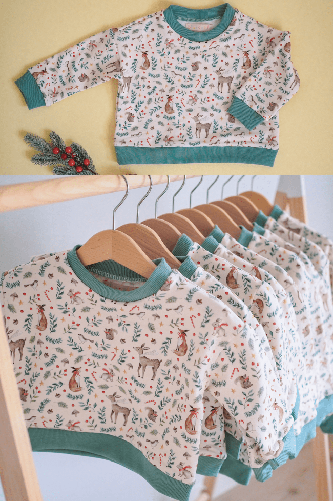 sudaderas con motivo de bosque. ropa infantil los-cost