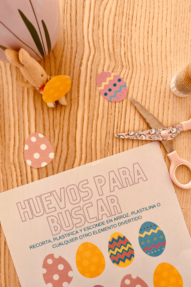 Huevos de pascua para recortar y esconder