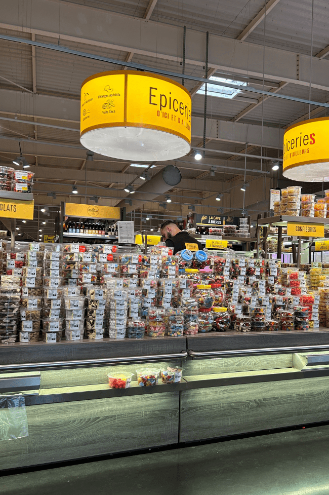 chucherías en supermercado grand fraise francia